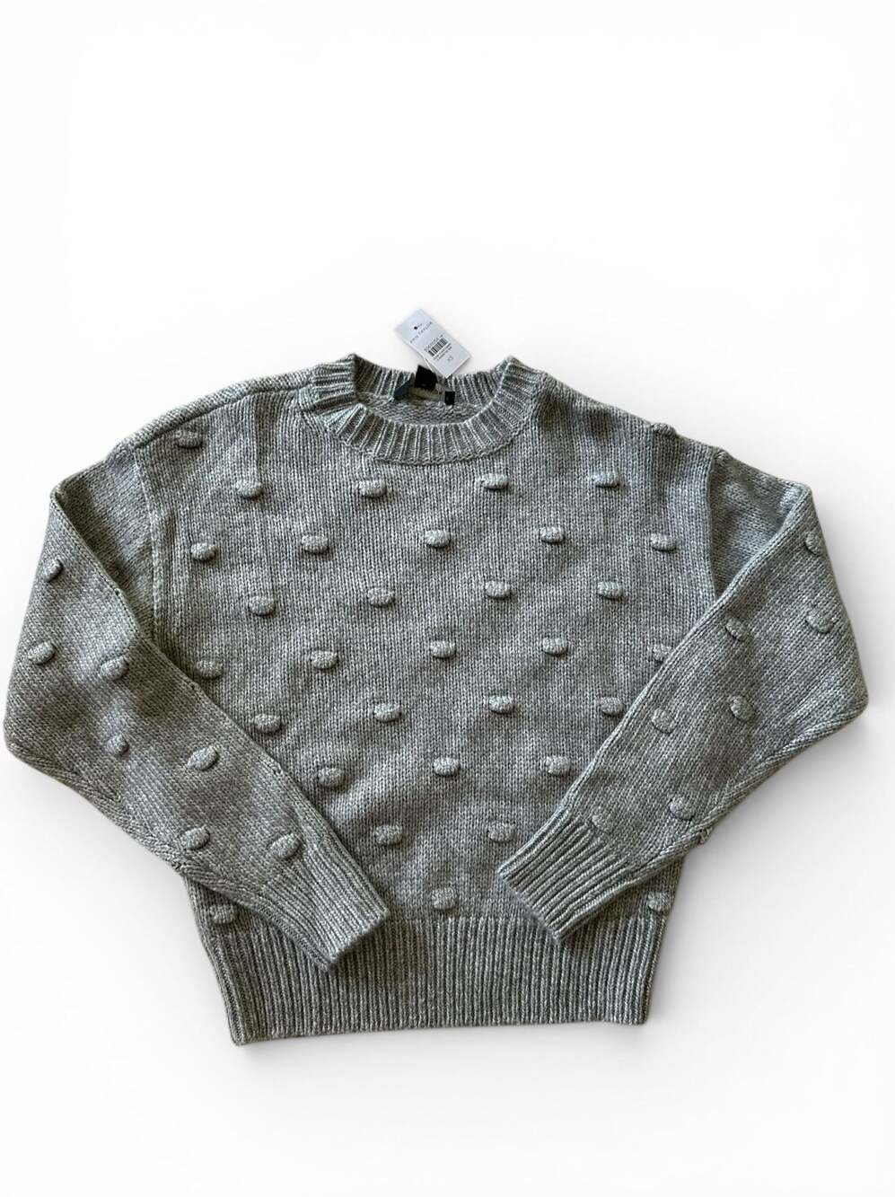 Ann Taylor Grey Bobble Knit Crew Neck Sweater Size XS